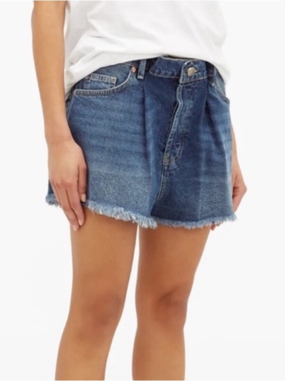 NWOT Raey Fold Raw Hem Denim Shorts‎ Size 32 Coastal Casual Minimalist Summer